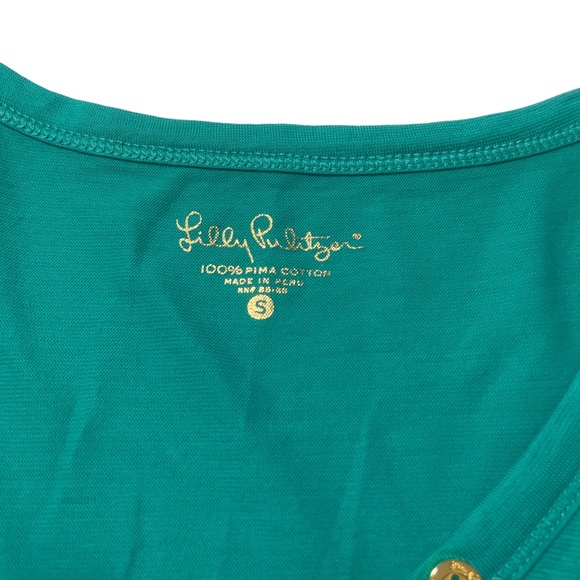 Lilly Pulitzer Small Green 100% Pima‎ Cotton Ladies Top - Picture 2 of 8